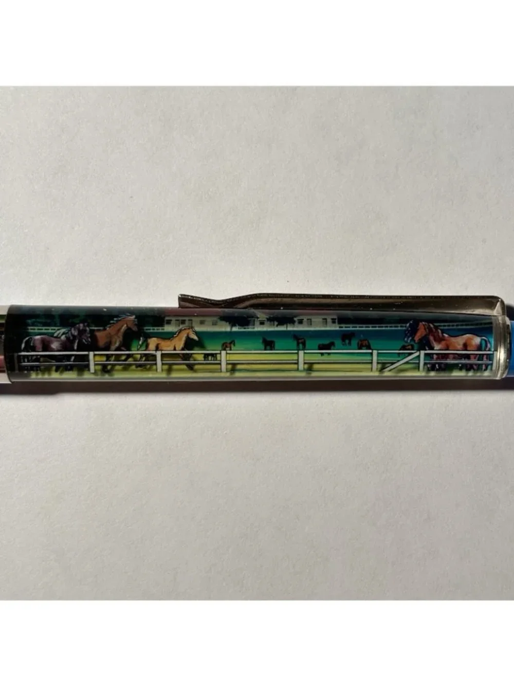 Kentucky Blue Grass Country Floaty Pen Horses Run on Track Souvenir Vintage